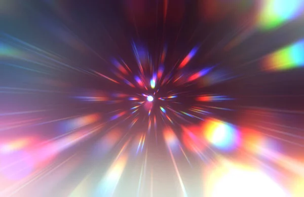 Glossy Vibrant Colorful Wallpaper Light Explosion Star Glowing Particles Lines — Stock Photo, Image