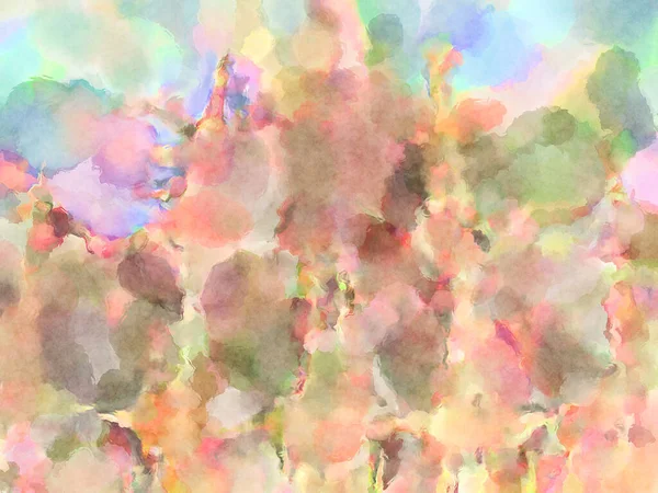 Modern fırça darbeleri. Poster, duvar sanatı, afiş, kart, kitap kapağı veya ambalaj için rahatlatıcı kompozisyonun yumuşak renkli çizimi. Pastel renklerle suluboya.