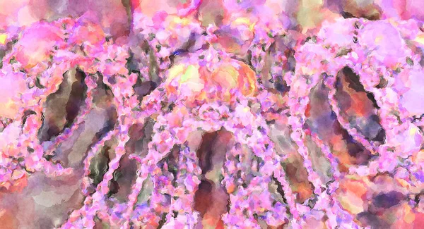 Modern fırça darbeleri. Poster, duvar sanatı, afiş, kart, kitap kapağı veya ambalaj için rahatlatıcı kompozisyonun yumuşak renkli çizimi. Pastel renklerle suluboya.