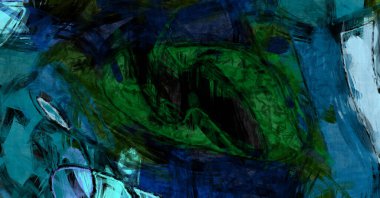 Kaos duvarı sanatı. Sanatsal canlılık ve renkli duvar kâğıdı. Kaotik resim. Taranmış Boyalı Soyut Arkaplan. Fırça darbesi ile boyanmış. Tuval üzerinde etkileyici fırçalanmış resim