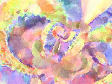 Modern fırça darbeleri. Poster, duvar sanatı, afiş, kart, kitap kapağı veya ambalaj için rahatlatıcı kompozisyonun yumuşak renkli çizimi. Pastel renklerle suluboya.