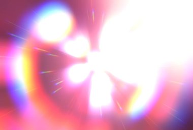 Parlak, canlı ve renkli duvar kağıtları. Parlayan parçacıkları ve çizgileri olan ışık patlaması yıldızı. Güzel soyut ışın arkaplanı.