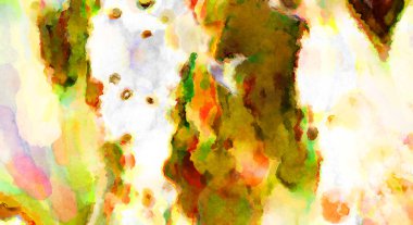 Modern fırça darbeleri. Poster, duvar sanatı, afiş, kart, kitap kapağı veya ambalaj için rahatlatıcı kompozisyonun yumuşak renkli çizimi. Pastel renklerle suluboya.