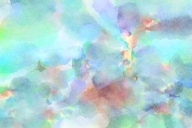 Modern fırça darbeleri. Poster, duvar sanatı, afiş, kart, kitap kapağı veya ambalaj için rahatlatıcı kompozisyonun yumuşak renkli çizimi. Pastel renklerle suluboya.