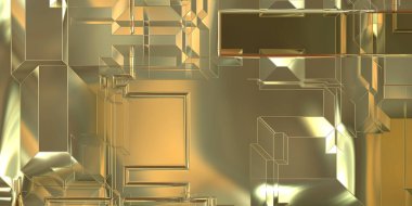 Parlak saten kaplama yüzey teknolojisi 3 boyutlu desen. Lüks yansımalı metal panel dokusu. Arkaplan, duvar kağıdı, uzay gemisi gövdesi için cilalanmış geometrik metal yansıtıcı fütüristik malzeme.