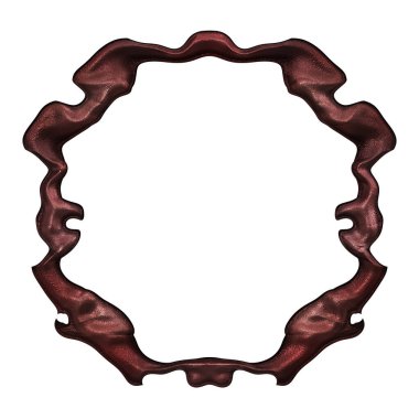 Üç boyutlu metalik illüstrasyon. Beyaz arka planda izole edilmiş fantezi çerçevesi. Davetiyeler, posterler, menü, hatıra defteri ve sunum için mükemmel. Metnin için şablon.