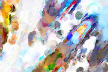 Modern fırça darbeleri. Poster, duvar sanatı, afiş, kart, kitap kapağı veya ambalaj için rahatlatıcı kompozisyonun yumuşak renkli çizimi. Pastel renklerle suluboya.