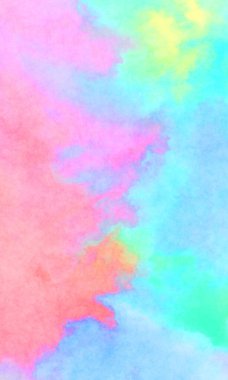 Modern fırça darbeleri. Poster, duvar sanatı, afiş, kart, kitap kapağı veya ambalaj için rahatlatıcı kompozisyonun yumuşak renkli çizimi. Pastel renklerle suluboya.