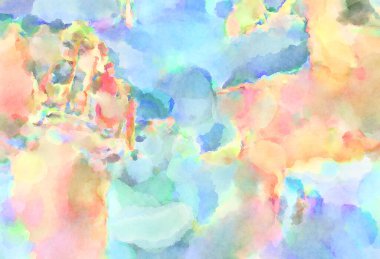 Modern fırça darbeleri. Poster, duvar sanatı, afiş, kart, kitap kapağı veya ambalaj için rahatlatıcı kompozisyonun yumuşak renkli çizimi. Pastel renklerle suluboya.