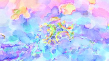 Modern fırça darbeleri. Poster, duvar sanatı, afiş, kart, kitap kapağı veya ambalaj için rahatlatıcı kompozisyonun yumuşak renkli çizimi. Pastel renklerle suluboya.