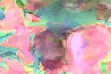 Modern fırça darbeleri. Poster, duvar sanatı, afiş, kart, kitap kapağı veya ambalaj için rahatlatıcı kompozisyonun yumuşak renkli çizimi. Pastel renklerle suluboya.