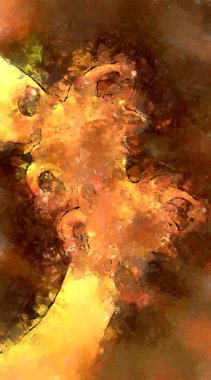 Tuval üzerinde etkileyici fırçalanmış resim. Soyut doku. 2D çizim. Geniş fırça darbeleri. Modern dijital sanat. Çağdaş fırça. Modern ifade. Popüler biçim boyanmış resim.