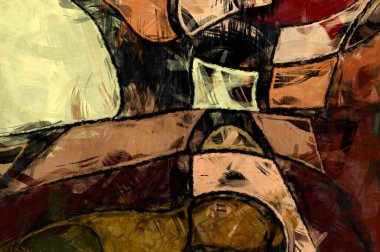 Kaos duvarı sanatı. Sanatsal canlılık ve renkli duvar kâğıdı. Kaotik resim. Taranmış Boyalı Soyut Arkaplan. Fırça darbesi ile boyanmış. Tuval üzerinde etkileyici fırçalanmış resim