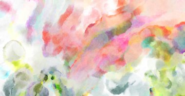 Modern fırça darbeleri. Poster, duvar sanatı, afiş, kart, kitap kapağı veya ambalaj için rahatlatıcı kompozisyonun yumuşak renkli çizimi. Pastel renklerle suluboya.