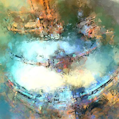 Tuval üzerinde etkileyici fırçalanmış resim. Soyut doku. 2D çizim. Geniş fırça darbeleri. Modern dijital sanat. Çağdaş fırça. Modern ifade. Popüler biçim boyanmış resim.