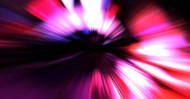 Hızlı yüksek hız bulanıklaştırma arkaplanı. Işık teknolojisi soyut duvar kağıdı. Renkli ışık enerjisi parlamaları. Çarpık grafik hareket arkaplanı. Dinamik patlama flaşı. İvme etkisi.