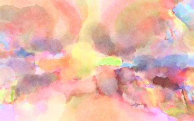 Modern fırça darbeleri. Poster, duvar sanatı, afiş, kart, kitap kapağı veya ambalaj için rahatlatıcı kompozisyonun yumuşak renkli çizimi. Pastel renklerle suluboya.