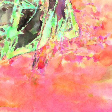 Modern fırça darbeleri. Poster, duvar sanatı, afiş, kart, kitap kapağı veya ambalaj için rahatlatıcı kompozisyonun yumuşak renkli çizimi. Pastel renklerle suluboya.