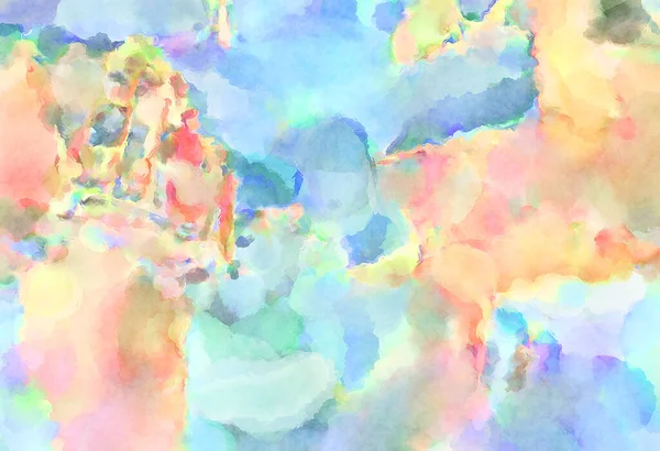 Modern fırça darbeleri. Poster, duvar sanatı, afiş, kart, kitap kapağı veya ambalaj için rahatlatıcı kompozisyonun yumuşak renkli çizimi. Pastel renklerle suluboya.