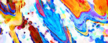 Modern fırça darbeleri. Poster, duvar sanatı, afiş, kart, kitap kapağı veya ambalaj için rahatlatıcı kompozisyonun yumuşak renkli çizimi. Pastel renklerle suluboya.