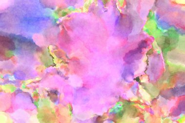 Modern fırça darbeleri. Poster, duvar sanatı, afiş, kart, kitap kapağı veya ambalaj için rahatlatıcı kompozisyonun yumuşak renkli çizimi. Pastel renklerle suluboya.