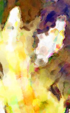 Modern fırça darbeleri. Poster, duvar sanatı, afiş, kart, kitap kapağı veya ambalaj için rahatlatıcı kompozisyonun yumuşak renkli çizimi. Pastel renklerle suluboya.