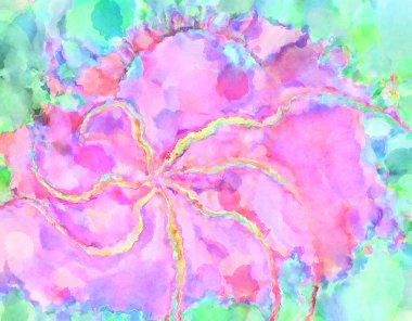 Modern fırça darbeleri. Poster, duvar sanatı, afiş, kart, kitap kapağı veya ambalaj için rahatlatıcı kompozisyonun yumuşak renkli çizimi. Pastel renklerle suluboya.