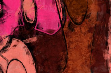 Kaos duvarı sanatı. Sanatsal canlılık ve renkli duvar kâğıdı. Kaotik resim. Taranmış Boyalı Soyut Arkaplan. Fırça darbesi ile boyanmış. Tuval üzerinde etkileyici fırçalanmış resim