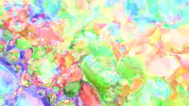 Modern fırça darbeleri. Poster, duvar sanatı, afiş, kart, kitap kapağı veya ambalaj için rahatlatıcı kompozisyonun yumuşak renkli çizimi. Pastel renklerle suluboya.