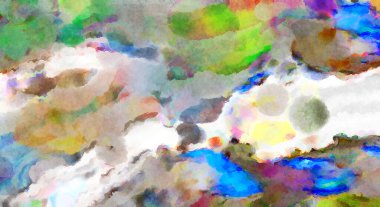 Modern fırça darbeleri. Poster, duvar sanatı, afiş, kart, kitap kapağı veya ambalaj için rahatlatıcı kompozisyonun yumuşak renkli çizimi. Pastel renklerle suluboya.