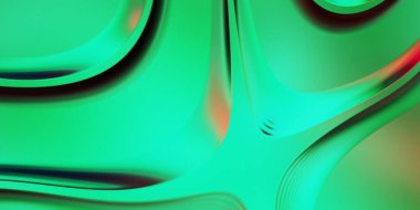 Renkli dalgalı yansıtıcı duvar kağıdının üç boyutlu çizimi. Duvar kağıdı, afiş, arkaplan, kart, kitap kapağı veya web sitesi için grafiksel illüstrasyon. Soyut arkaplan. 