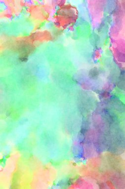 Modern fırça darbeleri. Poster, duvar sanatı, afiş, kart, kitap kapağı veya ambalaj için rahatlatıcı kompozisyonun yumuşak renkli çizimi. Pastel renklerle suluboya.