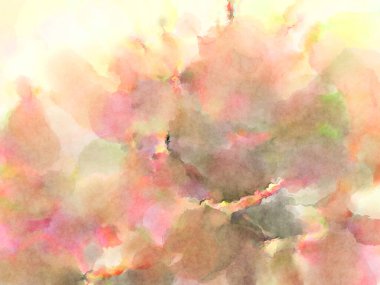 Modern fırça darbeleri. Poster, duvar sanatı, afiş, kart, kitap kapağı veya ambalaj için rahatlatıcı kompozisyonun yumuşak renkli çizimi. Pastel renklerle suluboya.