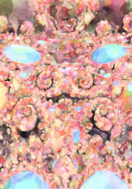 Modern fırça darbeleri. Poster, duvar sanatı, afiş, kart, kitap kapağı veya ambalaj için rahatlatıcı kompozisyonun yumuşak renkli çizimi. Pastel renklerle suluboya.