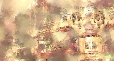 Tuval üzerinde etkileyici fırçalanmış resim. Soyut doku. 2D çizim. Geniş fırça darbeleri. Modern dijital sanat. Çağdaş fırça. Modern ifade. Popüler biçim boyanmış resim.