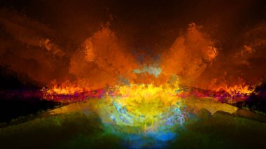 Tuval üzerinde etkileyici fırçalanmış resim. Soyut doku. 2D çizim. Geniş fırça darbeleri. Modern dijital sanat. Çağdaş fırça. Modern ifade. Popüler biçim boyanmış resim.