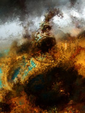 Tuval üzerinde etkileyici fırçalanmış resim. Soyut doku. 2D çizim. Geniş fırça darbeleri. Modern dijital sanat. Çağdaş fırça. Modern ifade. Popüler biçim boyanmış resim.