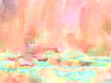 Modern fırça darbeleri. Poster, duvar sanatı, afiş, kart, kitap kapağı veya ambalaj için rahatlatıcı kompozisyonun yumuşak renkli çizimi. Pastel renklerle suluboya.