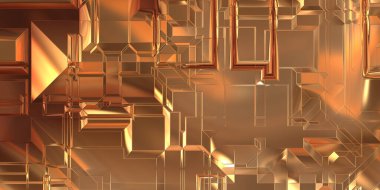 Parlak saten kaplama yüzey teknolojisi 3 boyutlu desen. Lüks yansımalı metal panel dokusu. Arkaplan, duvar kağıdı, uzay gemisi gövdesi için cilalanmış geometrik metal yansıtıcı fütüristik malzeme.