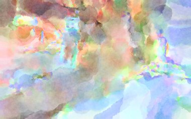 Modern fırça darbeleri. Poster, duvar sanatı, afiş, kart, kitap kapağı veya ambalaj için rahatlatıcı kompozisyonun yumuşak renkli çizimi. Pastel renklerle suluboya.