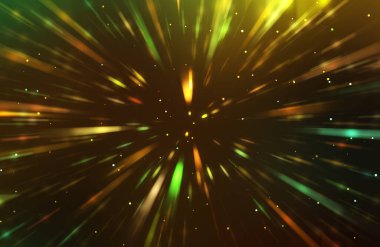 Parlak, canlı ve renkli duvar kağıtları. Parlayan parçacıkları ve çizgileri olan ışık patlaması yıldızı. Güzel soyut ışın arkaplanı.