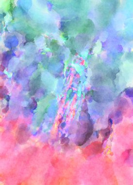 Modern fırça darbeleri. Poster, duvar sanatı, afiş, kart, kitap kapağı veya ambalaj için rahatlatıcı kompozisyonun yumuşak renkli çizimi. Pastel renklerle suluboya.