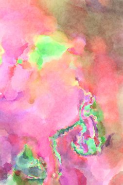 Modern fırça darbeleri. Poster, duvar sanatı, afiş, kart, kitap kapağı veya ambalaj için rahatlatıcı kompozisyonun yumuşak renkli çizimi. Pastel renklerle suluboya.