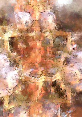 Tuval üzerinde etkileyici fırçalanmış resim. Soyut doku. 2D çizim. Geniş fırça darbeleri. Modern dijital sanat. Çağdaş fırça. Modern ifade. Popüler biçim boyanmış resim.