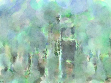 Modern fırça darbeleri. Poster, duvar sanatı, afiş, kart, kitap kapağı veya ambalaj için rahatlatıcı kompozisyonun yumuşak renkli çizimi. Pastel renklerle suluboya.