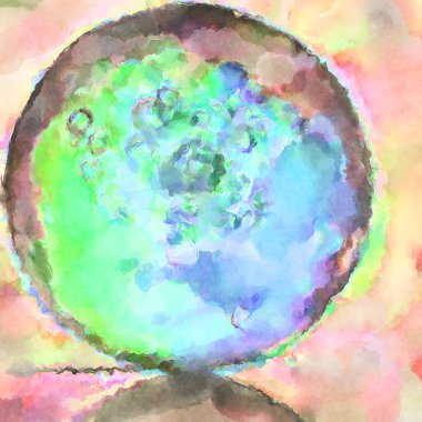 Modern fırça darbeleri. Poster, duvar sanatı, afiş, kart, kitap kapağı veya ambalaj için rahatlatıcı kompozisyonun yumuşak renkli çizimi. Pastel renklerle suluboya.