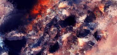 Tuval üzerinde etkileyici fırçalanmış resim. Soyut doku. 2D çizim. Geniş fırça darbeleri. Modern dijital sanat. Çağdaş fırça. Modern ifade. Popüler biçim boyanmış resim.