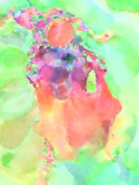 Modern fırça darbeleri. Poster, duvar sanatı, afiş, kart, kitap kapağı veya ambalaj için rahatlatıcı kompozisyonun yumuşak renkli çizimi. Pastel renklerle suluboya.