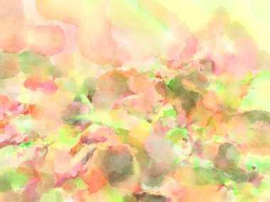 Modern fırça darbeleri. Poster, duvar sanatı, afiş, kart, kitap kapağı veya ambalaj için rahatlatıcı kompozisyonun yumuşak renkli çizimi. Pastel renklerle suluboya.