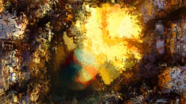 Tuval üzerinde etkileyici fırçalanmış resim. Soyut doku. 2D çizim. Geniş fırça darbeleri. Modern dijital sanat. Çağdaş fırça. Modern ifade. Popüler biçim boyanmış resim.